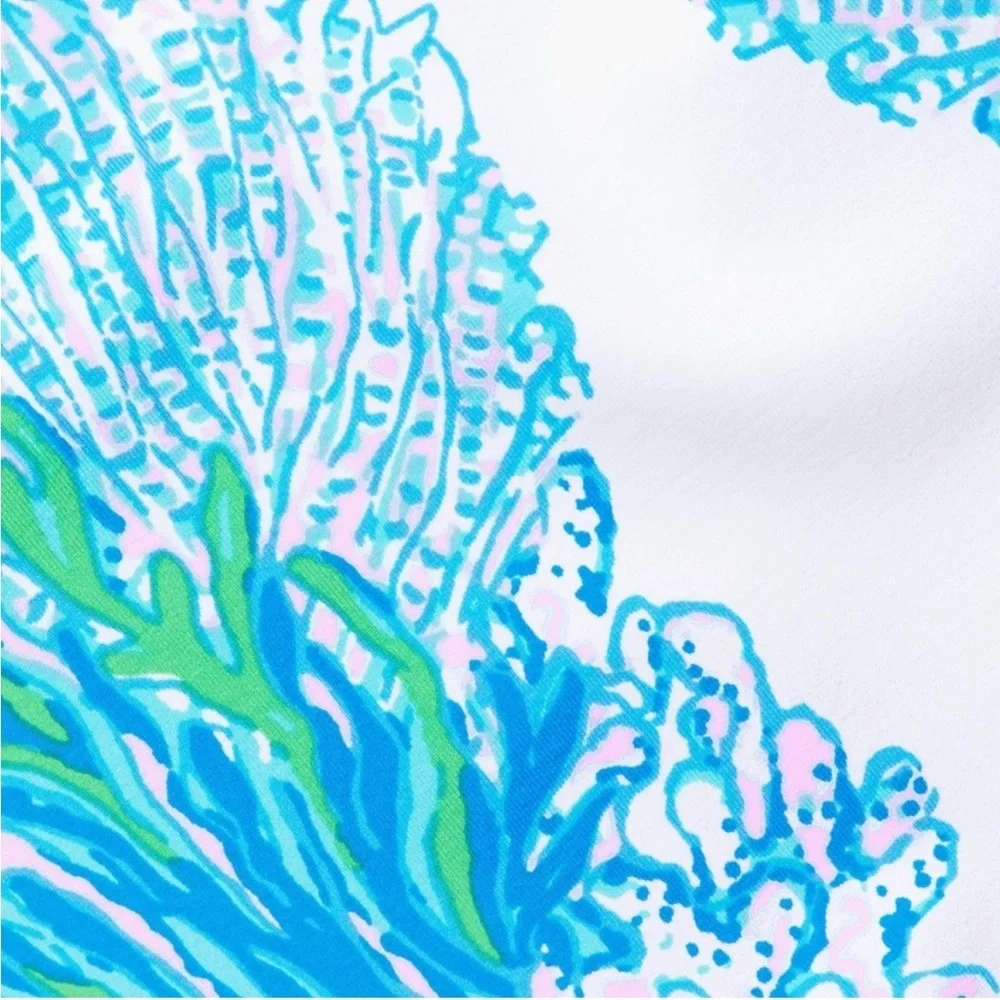 Lilly Pulitzer Brin One Piece Swimsuit NWT Size 8 White Blue Coral Print - Picture 5 of 8